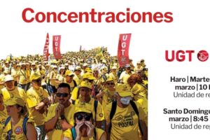 UGT se concentra en Haro y Santo Domingo para denunciar el deterioro del servicio postal en Rioja Alta y la falta de personal en Correos