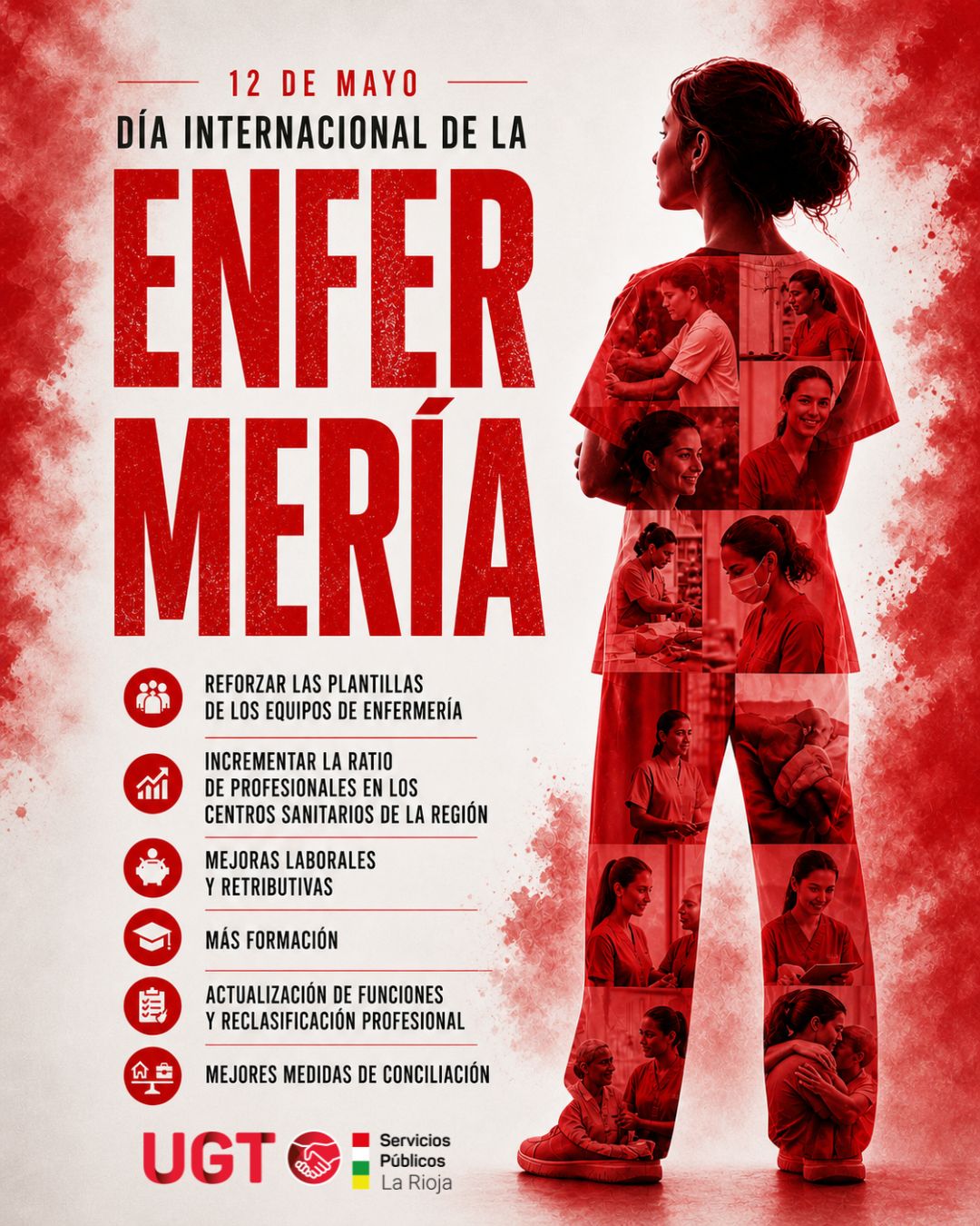 UGT exige en el Día Internacional de la Enfermería aumentar la ratio de profesionales ante la creciente demanda asistencial en La Rioja