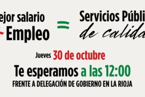 UGT se concentra el próximo jueves 30 de octubre para reclamar un nuevo acuerdo retributivo en la Función Pública