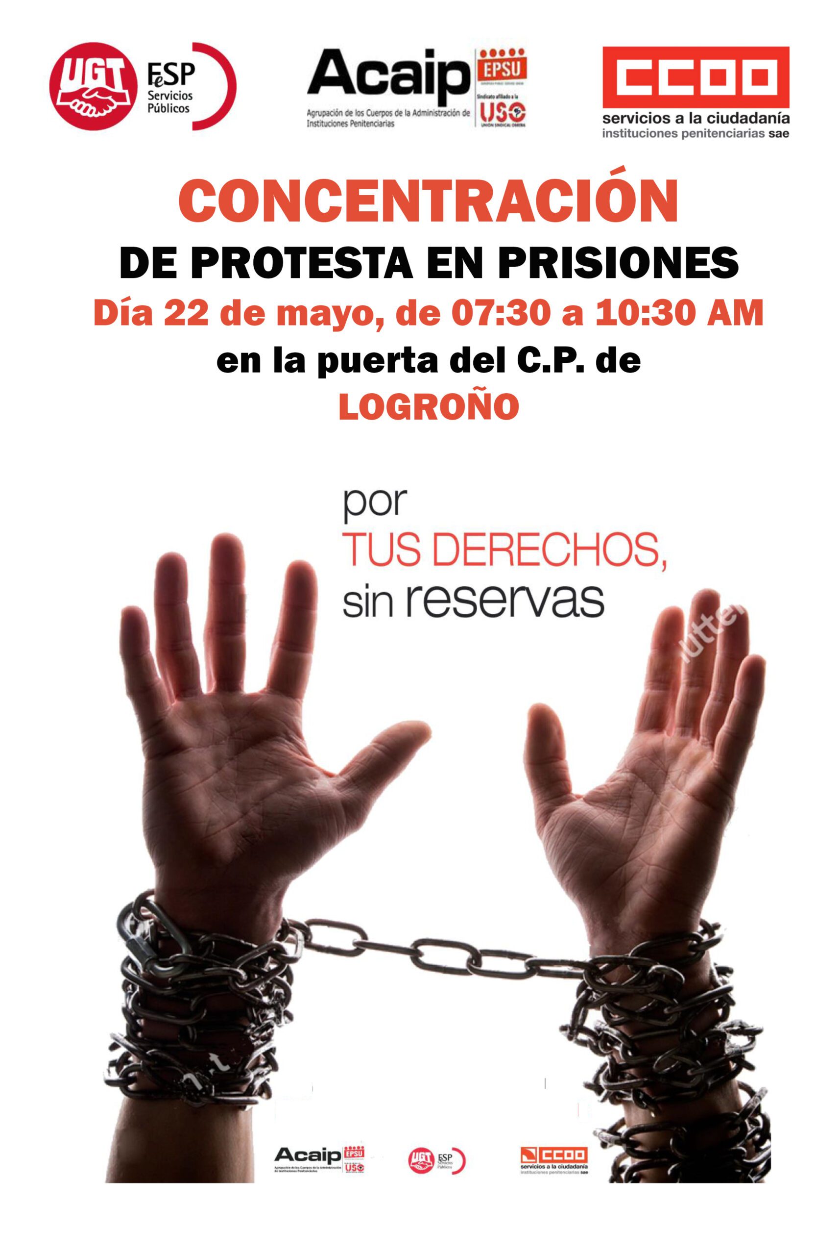 Concentración de los empleados de prisiones en el Centro Penitenciario de Logroño