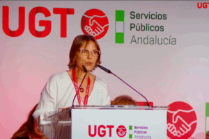 La secretaria general de UGT Servicios Públicos, Isabel Araque, visita La Rioja
