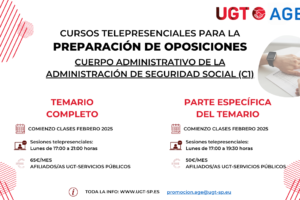 Cursos Telepresenciales para oposiciones al Cuerpo General Administrativo (C1) de la Administración de la Seguridad Social