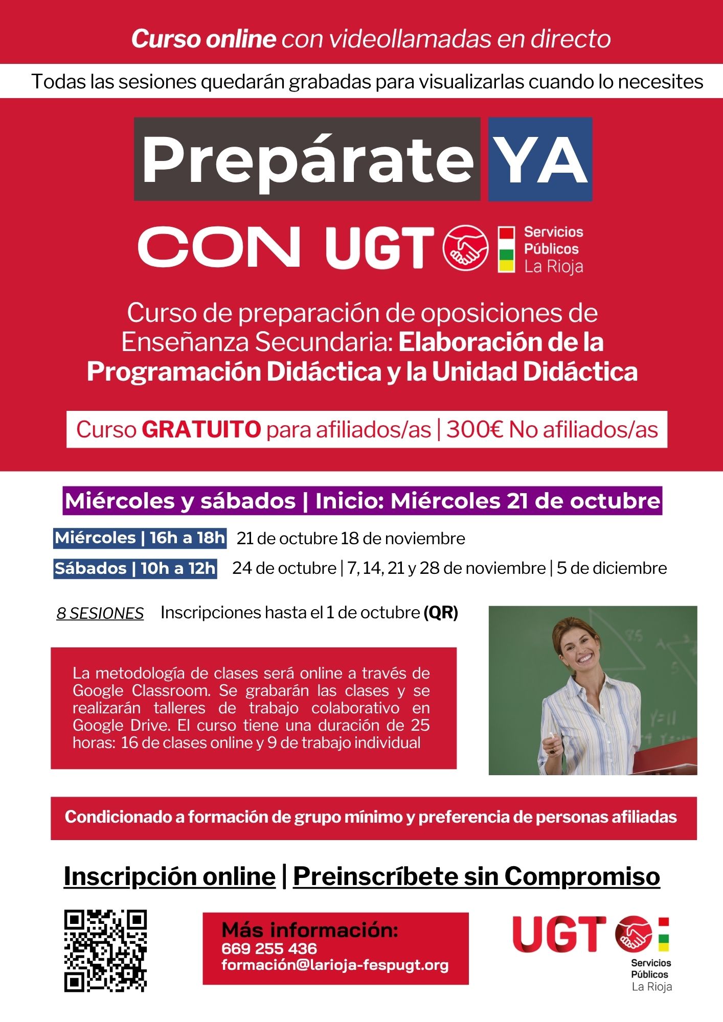 Prepara la parte de programación y unidad didáctica de Secundaria con UGT