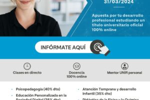 ¡Atención, docentes, descuentos especiales en 7 másteres con UNIR! ¡Sólo hasta el 31 de marzo!