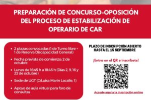 Curso presencial de preparación de concurso-oposición del proceso de estabilización de operario de CAR