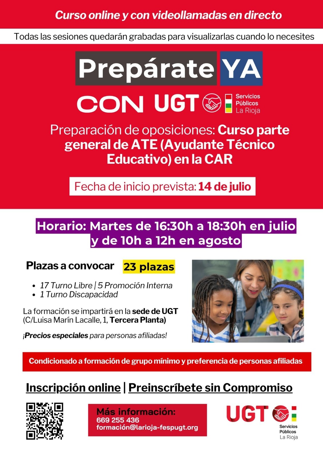 Prepara con UGT la parte general de tu oposición de ATE para la CAR