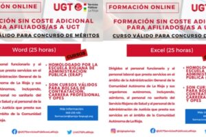 UGT ofrece 4 cursos gratis para afiliados válidos para concurso de méritos