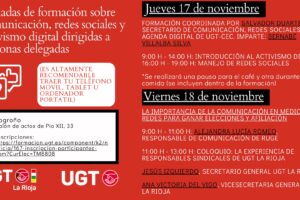 UGT ofrece una formación sobre activismo digital y redes sociales dirigido a personas delegadas