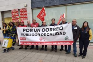 Los sindicatos de Correos CCOO, UGT y CSIF cifran en un 80% la primera jornada de Huelga General en Correos y lo califica de éxito rotundo