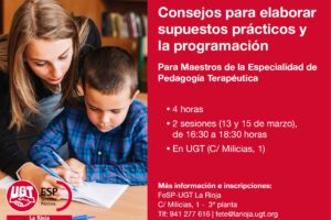 Curso ‘Consejos para elaborar supuestos prácticos y la programación’, para maestros de Pedagogía Terapéutica