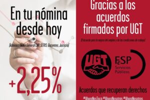 Desde hoy, los empleados públicos riojanos perciben un 2,25% más gracias a los acuerdos firmados por UGT