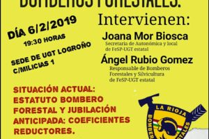 UGT organiza mañana miércoles una jornada para bomberos forestales