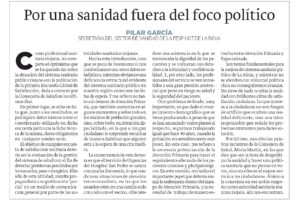 Por una sanidad fuera del foco político