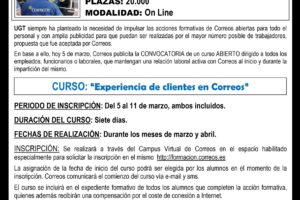 Abierta la convocatoria para el curso de formación ‘Experiencia de clientes en Correos’